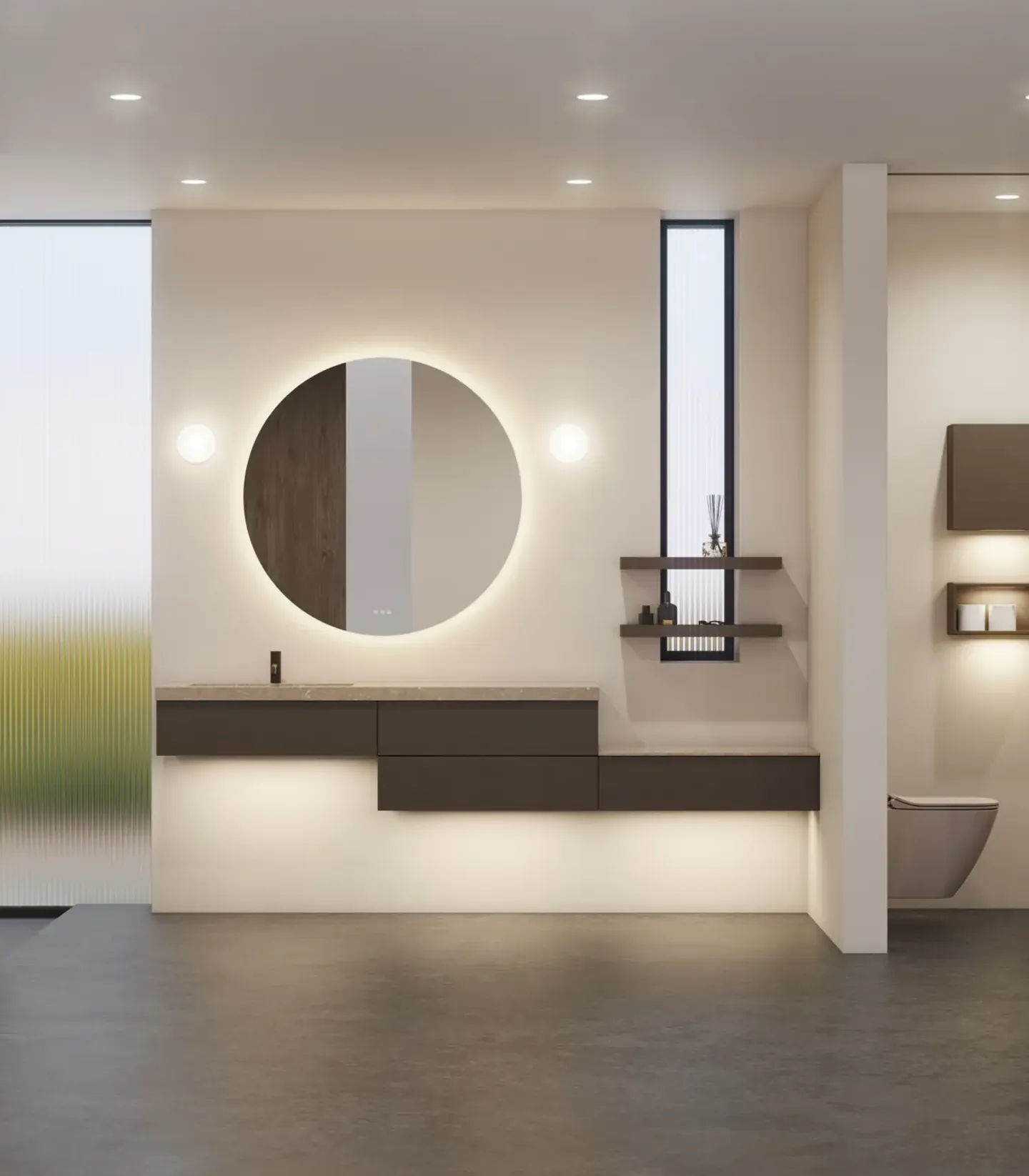 Moderne bad med servant.